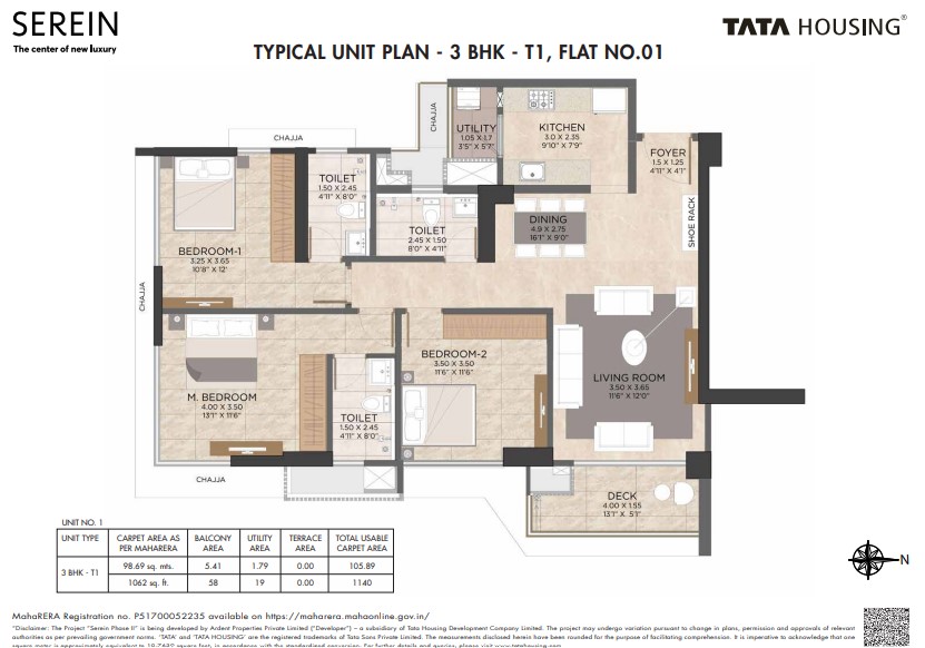 3 BHK Floor Plan